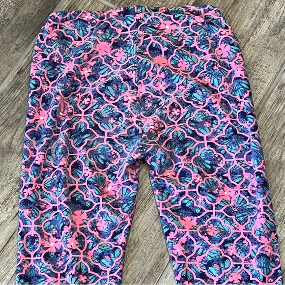Patterned Leggings Pink Blue Teal Abstract Design Comfortable‎ Yoga Pants - Picture 5 of 7